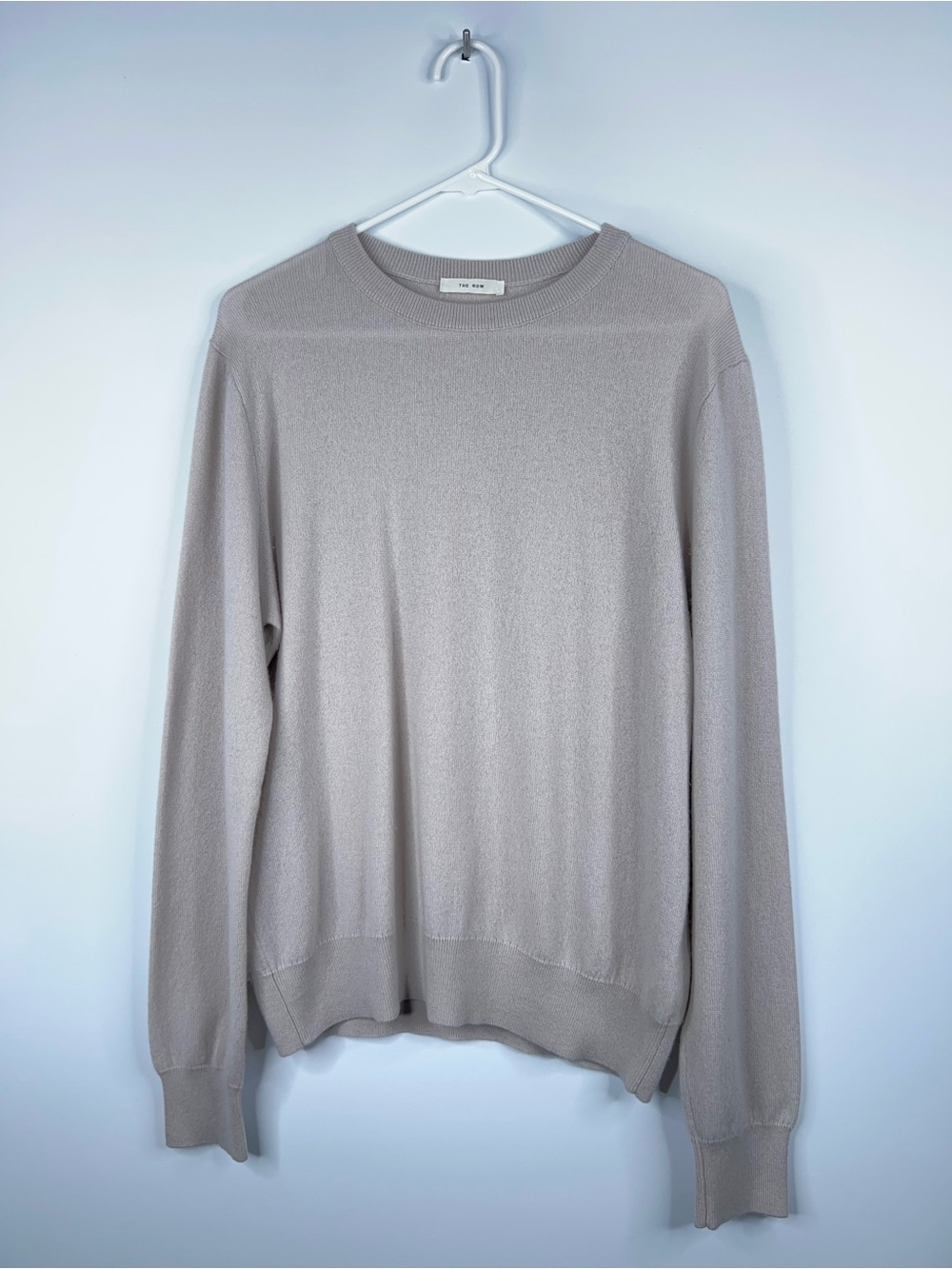The Row Cashmere Crewneck Sweater Light Beige Unisex Semi Sheer Italy Medium